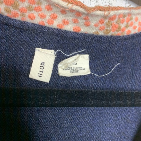 Moth Anthropologie bow front cardigan dark blue - Picture 3 of 4